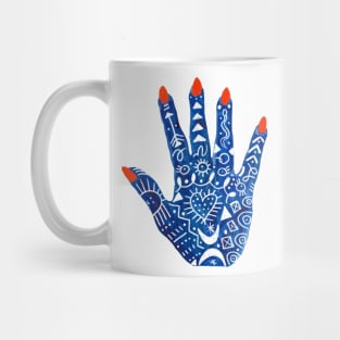 Blue Handprint Artist Creator Maker Mug